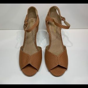 Polka Dots Vintage Peep Toes Dress Heels